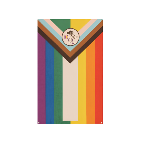 Ilustração de uma mulher indígena com brincos coloridos, olhando para frente.